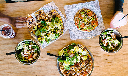 Dining at Azzip Pizza